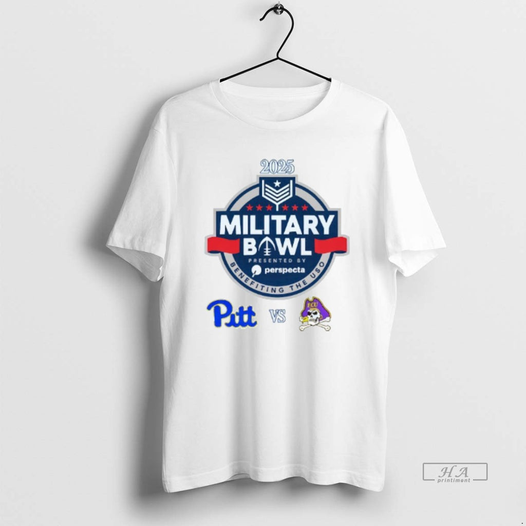 Official Pittsburgh Panthers Vs East Carolina Pirates 2025 Military Bowl Mens White T-Shirts, Hoodie, Sweatshirt