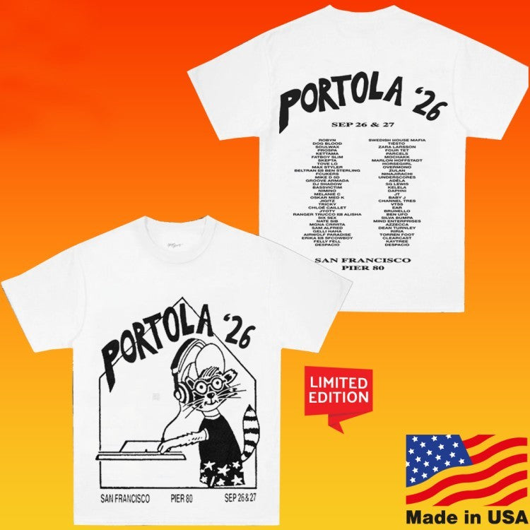 Portola Music Festival Spinnin’ 2026 Pier San Francisco Sep 26 & 27 Lineup T-Shirts