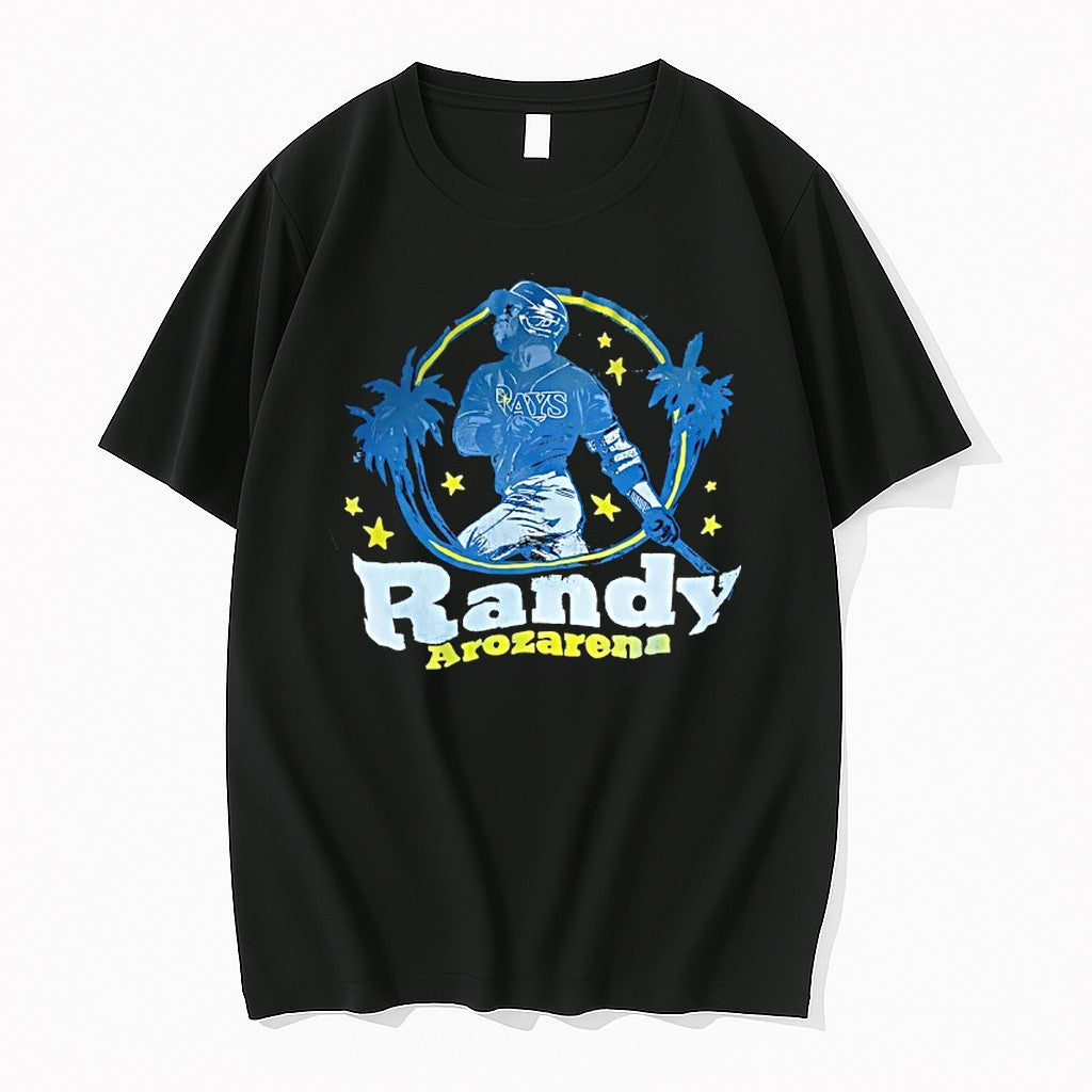 Official Randy Arozarena Rays Baseball Vintage Tropical Palm Tree Stars T Shirts