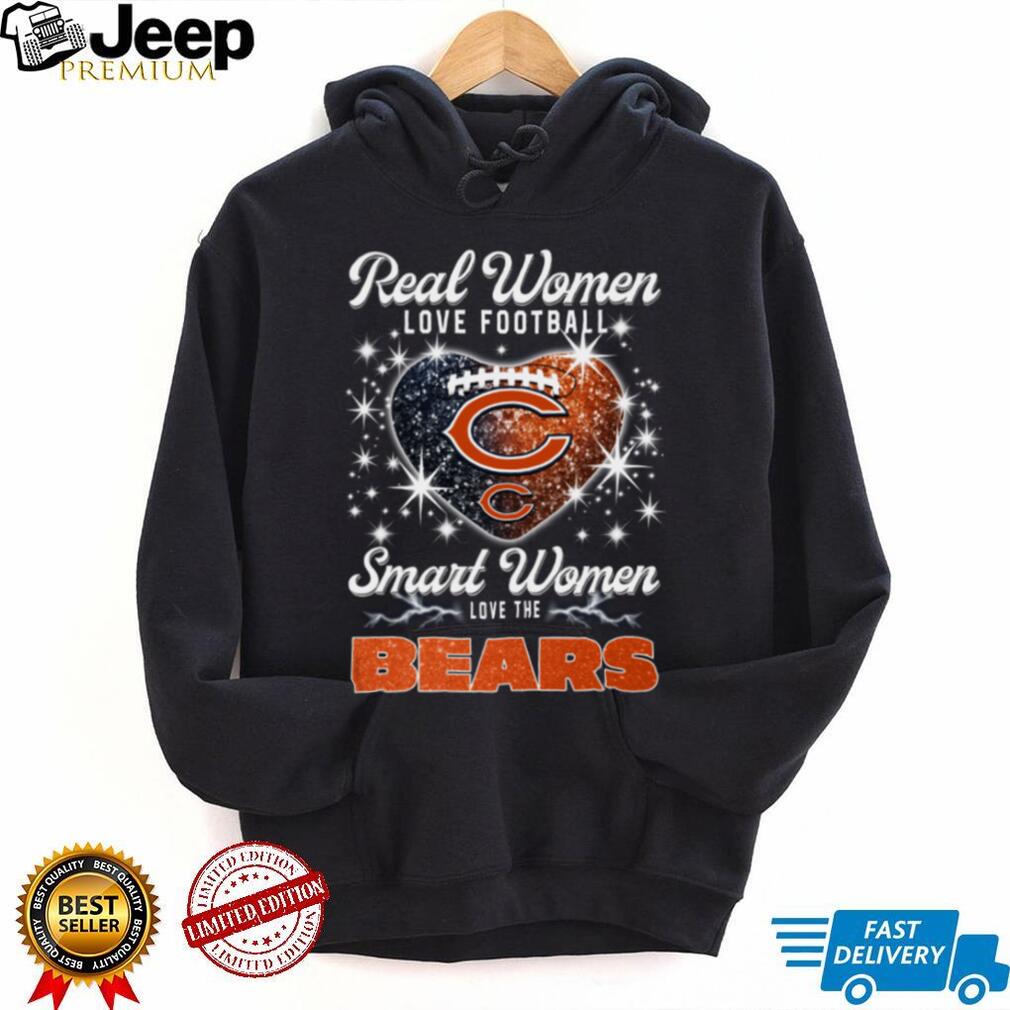 Real Women Love Football Smart Women Love The Bears Diamond Heart Shirt