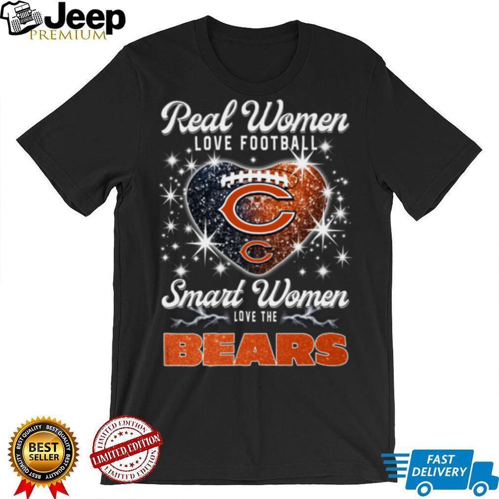 Real Women Love Football Smart Women Love The Bears Diamond Heart Shirt