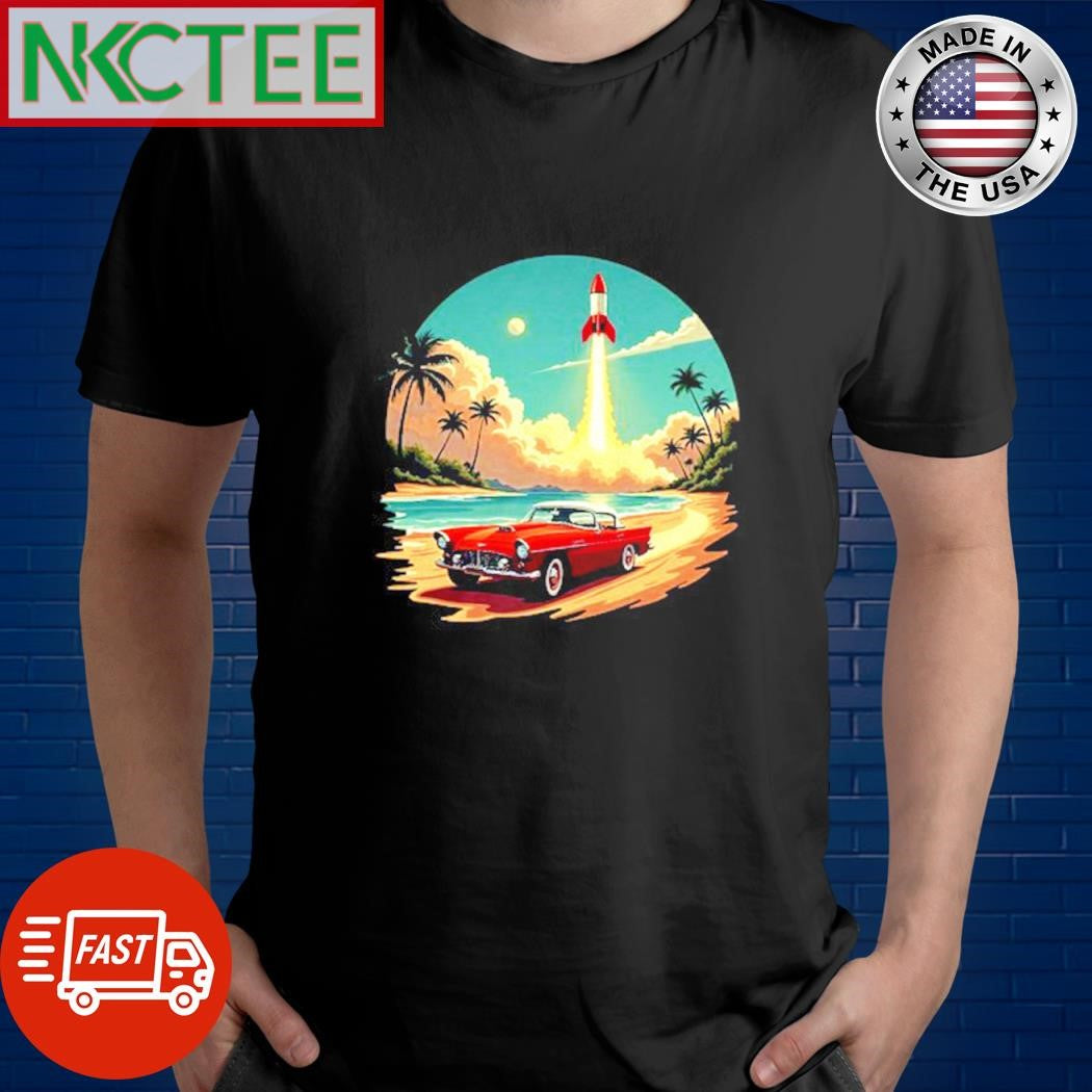 Official Rocket Launch Beach car art shirt