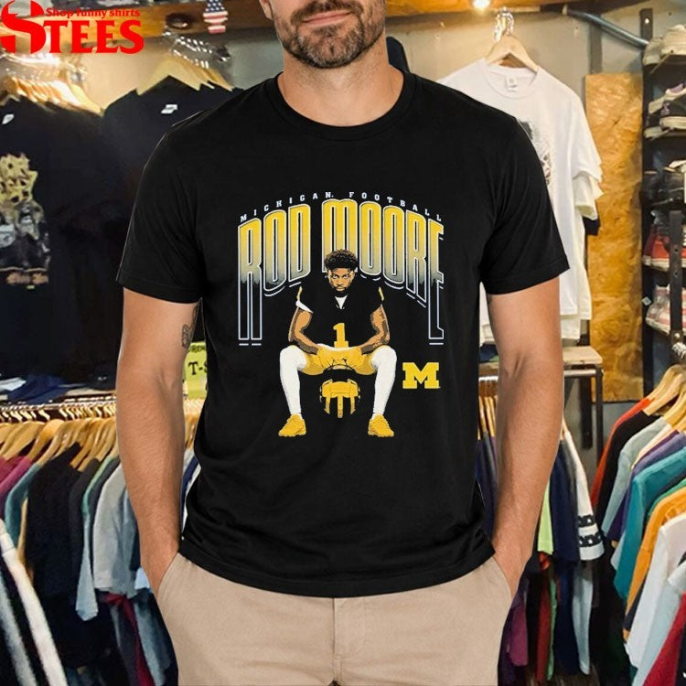 Rod Moore Michigan Wolverines Football Badge T-shirts