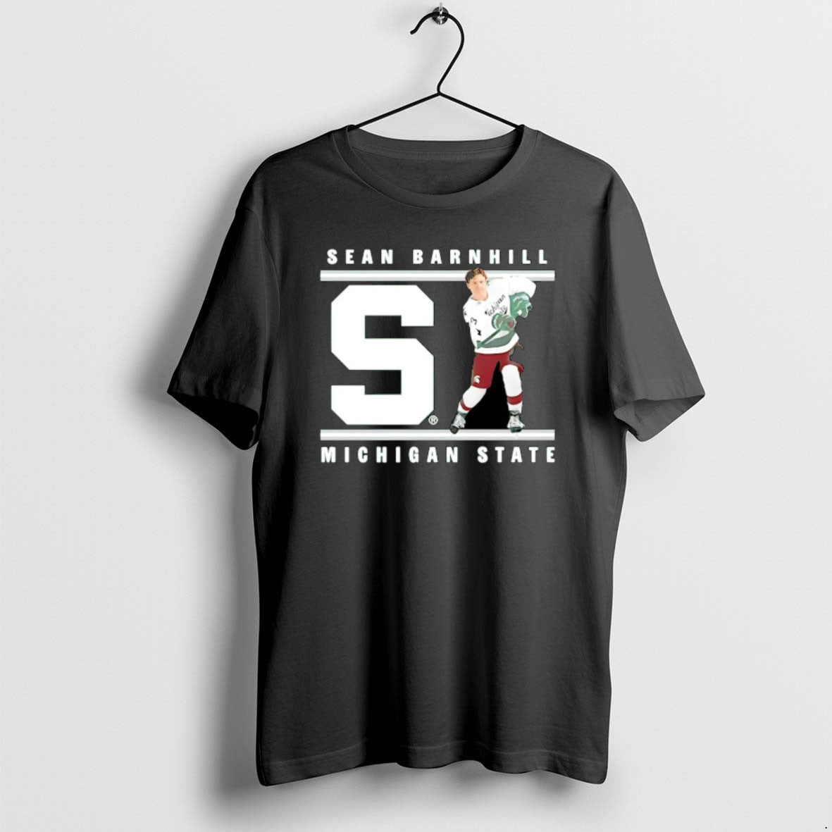 Official Sean Barnhill Michigan State Hockey Illustrated Christmas T-Shirts, Hoodie, Sweatshirt | PureTeeCo.com