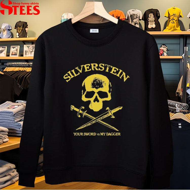 Silverstein Your Sword Vs My Dagger Skull T-shirts