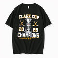 Official Sioux Falls Stampede Hockey 2026 Clark Cup Champions Trophy Tee T Shirts