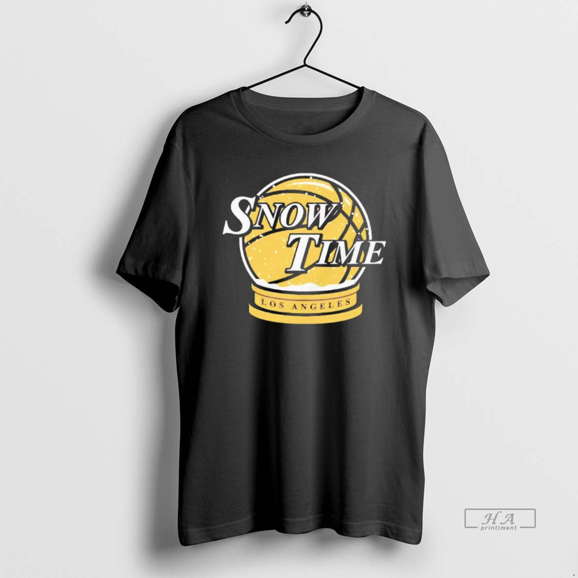 Official Snow Time Los Angeles Lakers Snow Globe Blackshirt T-Shirts, Hoodie, Sweatshirt | PureTeeCo.com