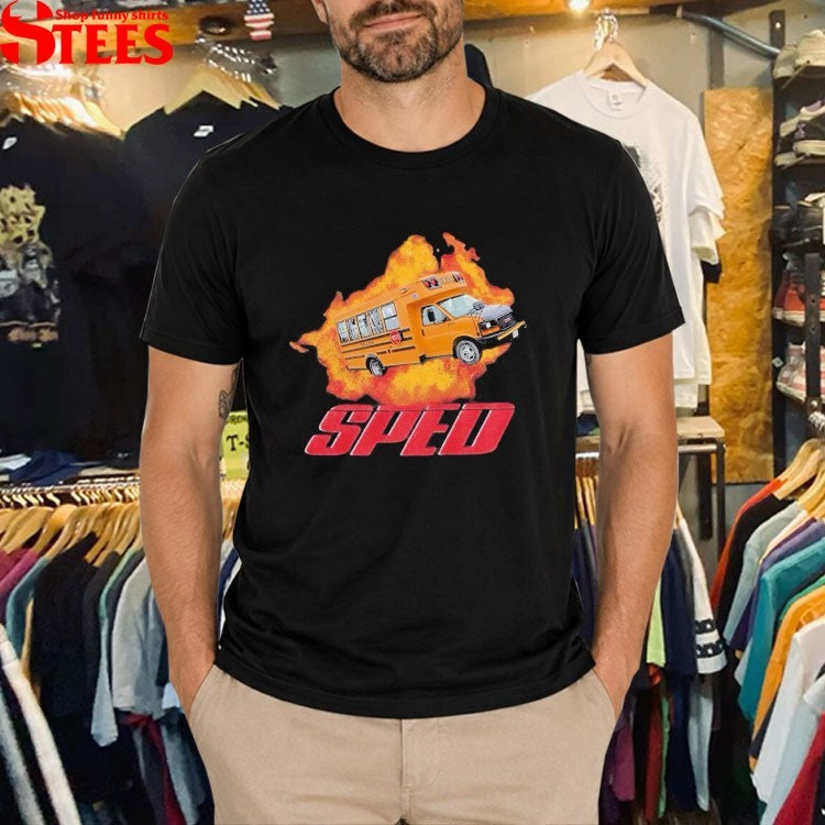 Sped Bus Flames T-shirts
