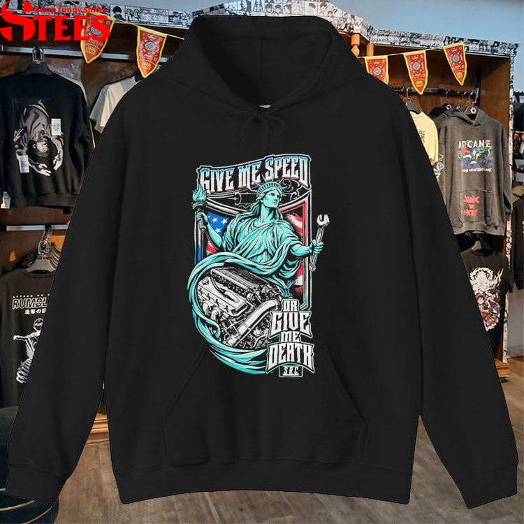 Street Racing Channel Give Me Speed Or Give Me Death Liberty Statue T-shirts
