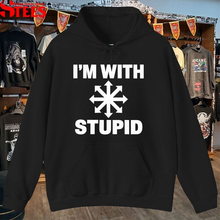 Symbol Of Chaos I’m With Stupid T-shirts