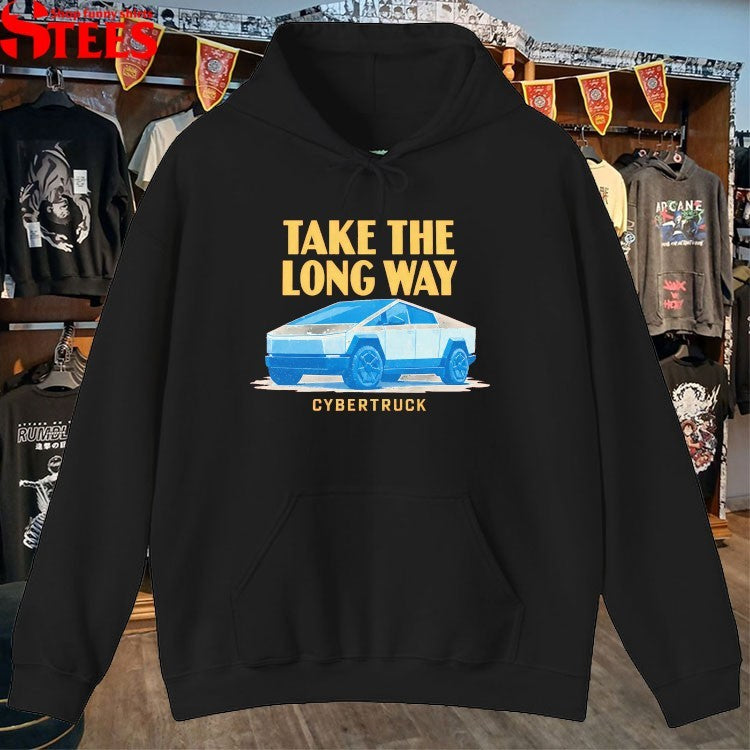 Take The Long Way Cybertruck Tesla T-Shirt