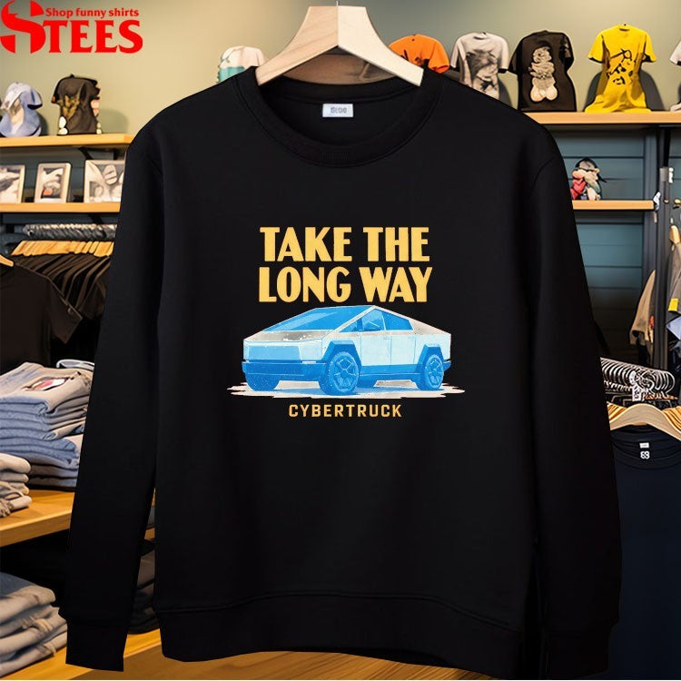 Take The Long Way Cybertruck Tesla T-Shirt
