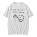 Official Tanner Smith And Connor Tomlinson Make America Smile Again White T Shirts