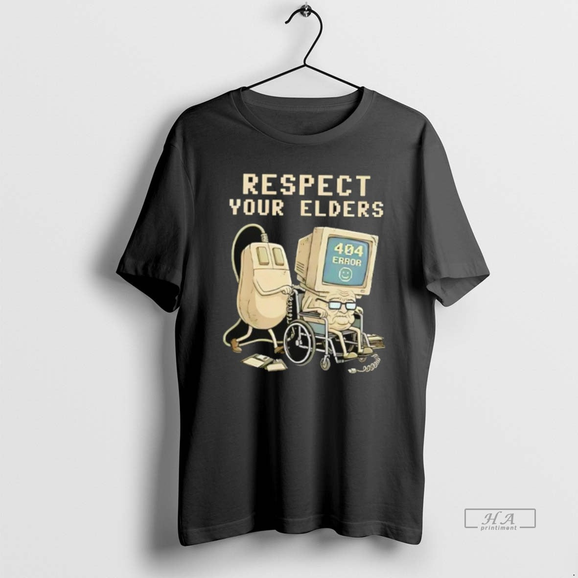 Official Tech 404 Error Hilarious Respect Your Elders Retro T-Shirts, Hoodie, Sweatshirt | PureTeeCo.com