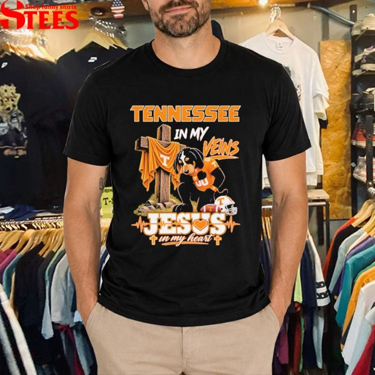 Tennessee Volunteers In My Veins Jesus In My Heart Mascot T-shirts