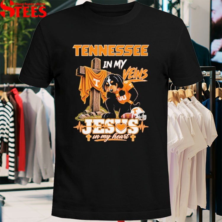 Tennessee Volunteers In My Veins Jesus In My Heart Mascot T-shirts