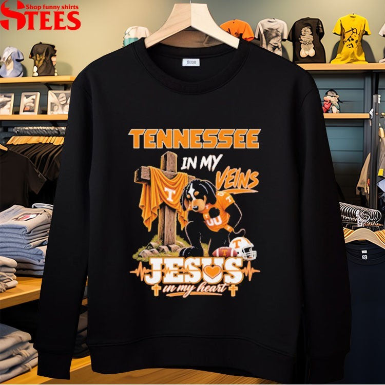 Tennessee Volunteers In My Veins Jesus In My Heart Mascot T-shirts