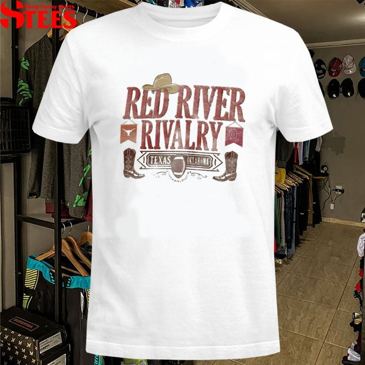 Texas Longhorns Vs Oklahoma Sooners Red River Rivalry Boots T-shirts
