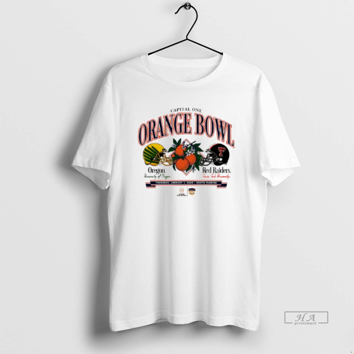 Official Texas Tech Vs Oregon 2026 Orange Bowl Head To Head T-Shirts, Hoodie, Sweatshirt | PureTeeCo.com