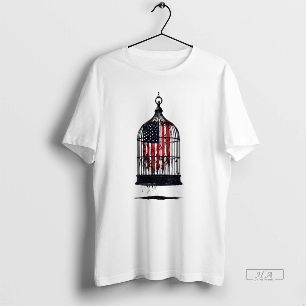 Official Trendy Birdcaged Caged Libertyamerican Flag Government Shutdown