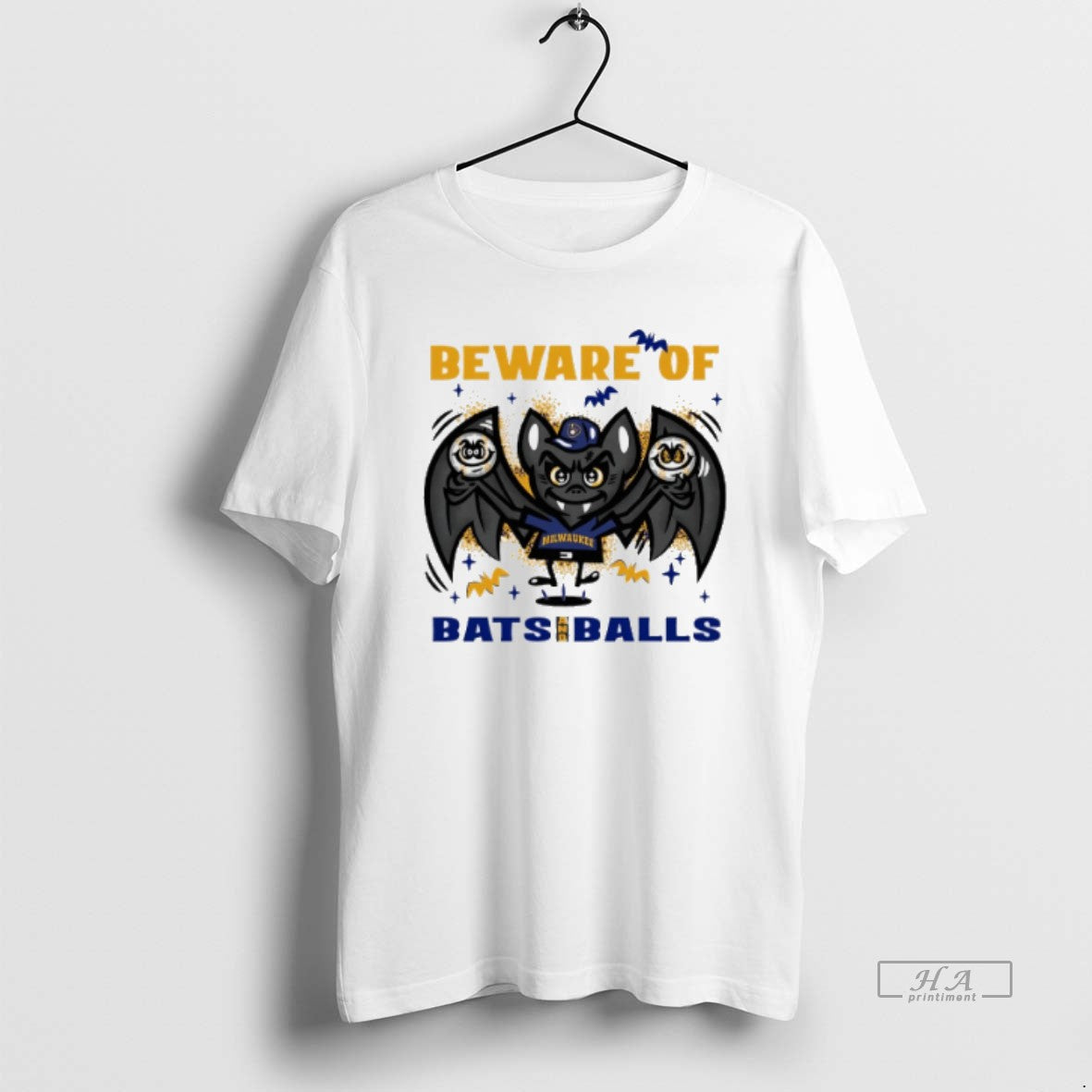 Official Trendy Milwaukee Brewers Beware Of Bats And Balls October Halloween