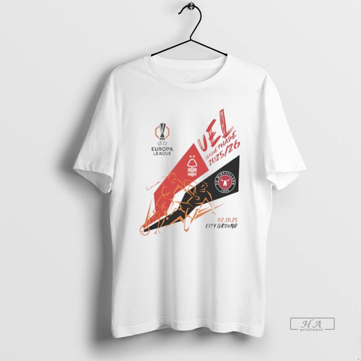 Official Trendy Uel League Phase 2025 2026 Nottingham Forest Vs Fc Midtjylland Logo