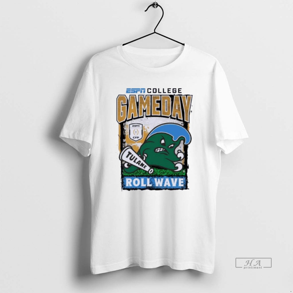 Official Tulane Green Wave Cfp Gameday 1st Round Mascot Roll Wave T-Shirts, Hoodie, Sweatshirt | PureTeeCo.com