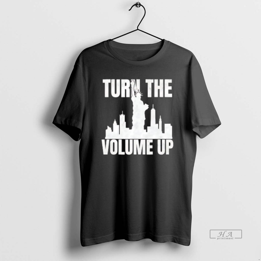 Official Turn The Volume Up Donald Trump Ny Skyline T-Shirts, Hoodie, Sweatshirt | PureTeeCo.com