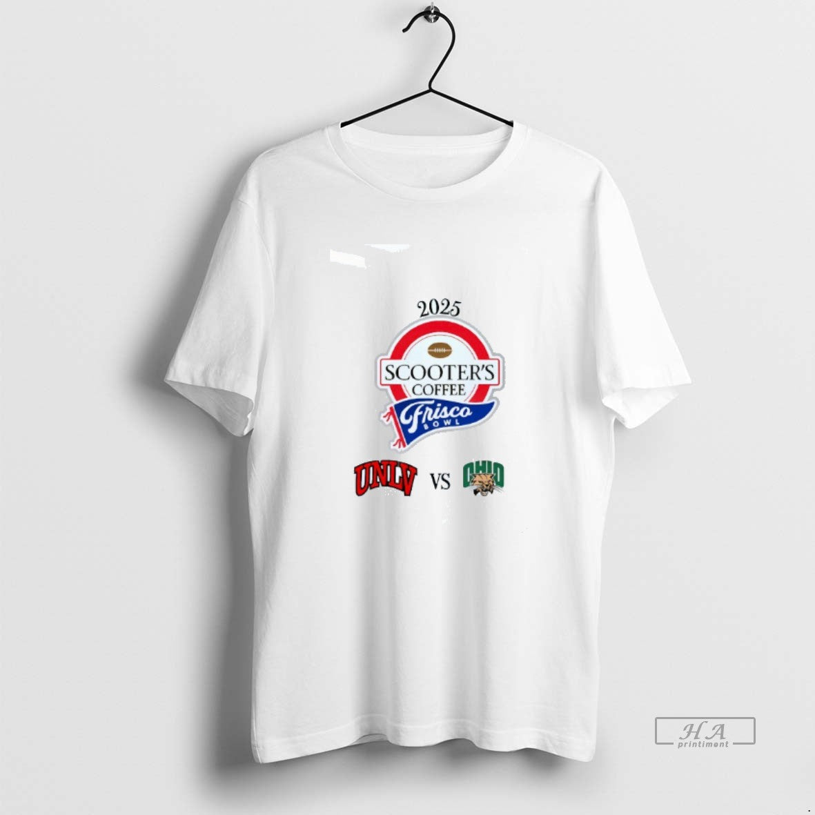 Official Unlv Rebels Vs Ohio Bobcats 2025 Frisco Bowl Mens White T-Shirts, Hoodie, Sweatshirt | PureTeeCo.com