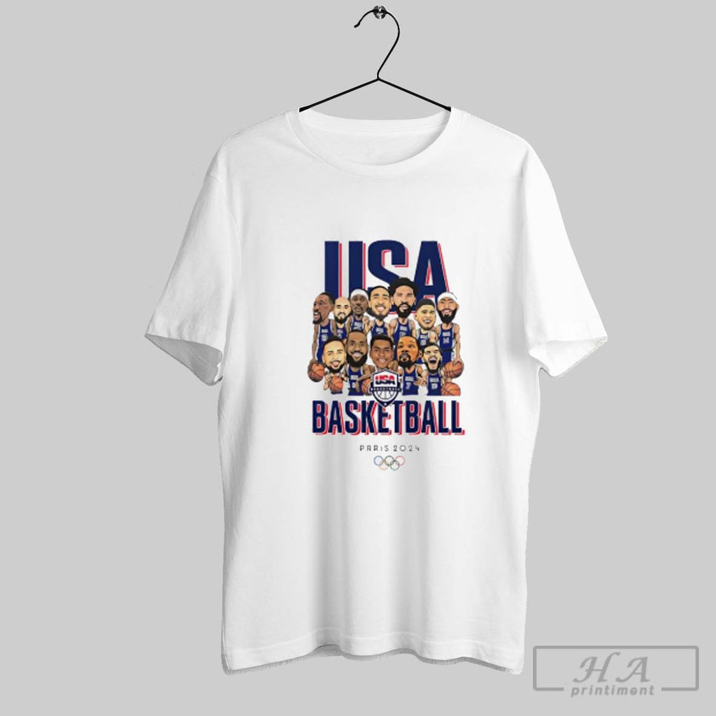 Official Usa Basketball Usa Paris 2024 Cartoon