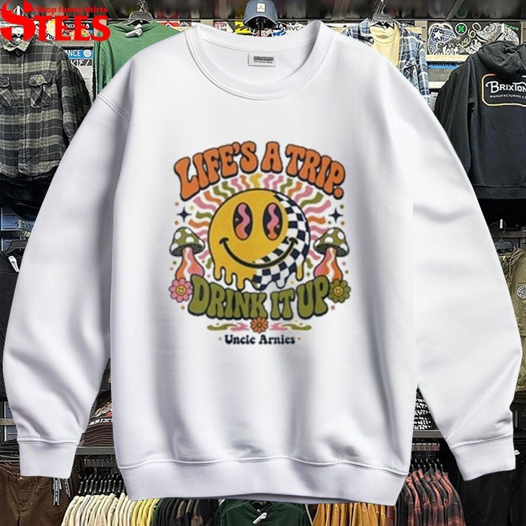 Uncle Arnies Life’s A Trip Drink It Up Smiley T-shirts
