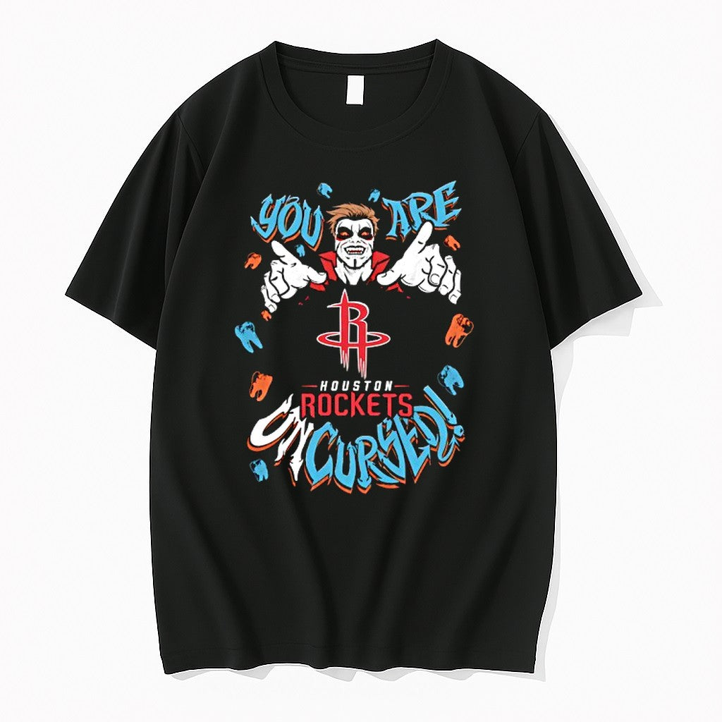 Official Wwe Drops Danhausen X Houston Rockets You Are Uncursed Vampire Teeth T Shirts