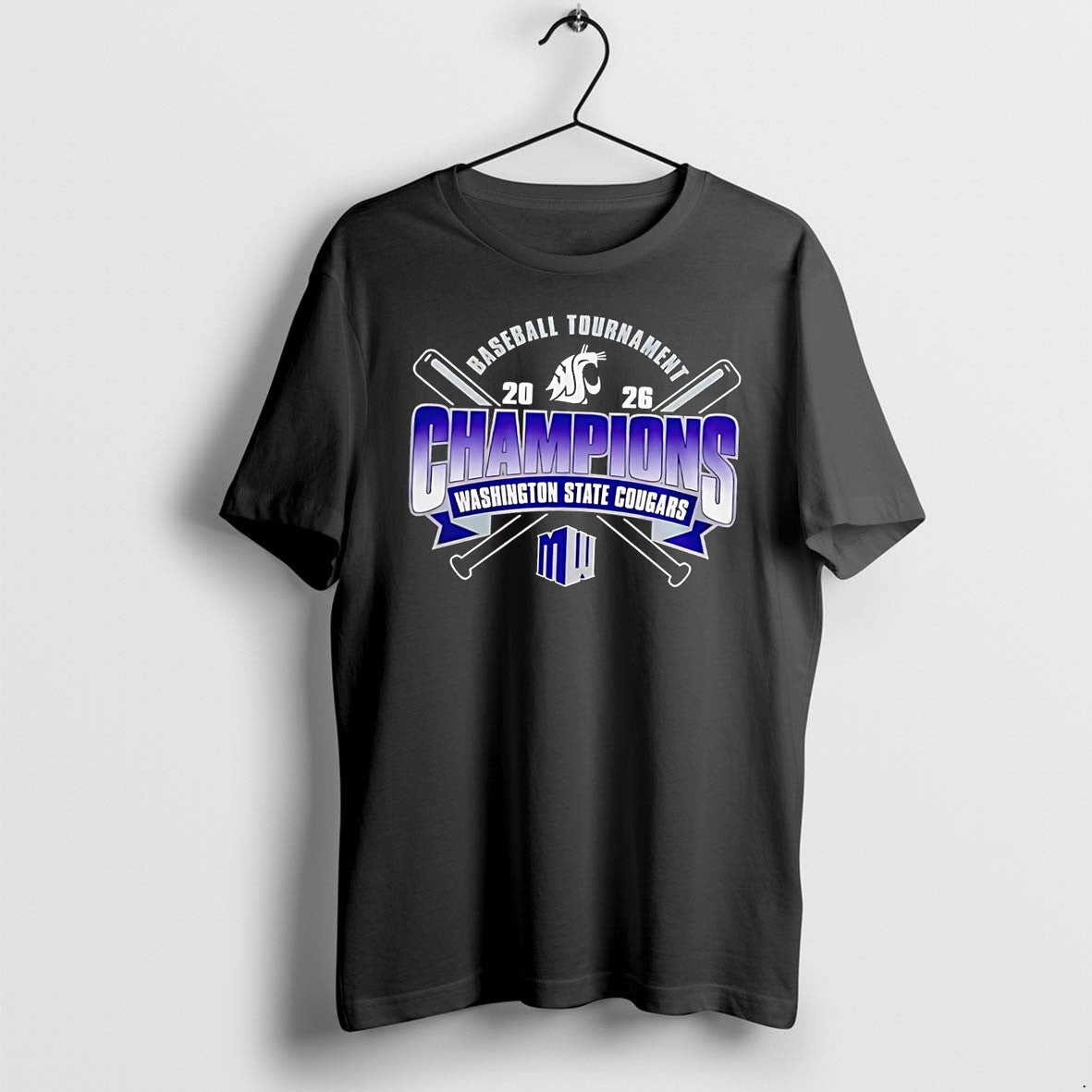 Official Washington State Cougars 2026 Baseball Tournament Champions Mw Black T Shirts
