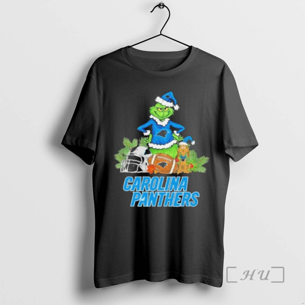 Officials 2025 Santa Grinch X Dog Ball Merry Christmas Carolina Panthers Logo Premium T Shirts Hoodie, Sweatshirt
