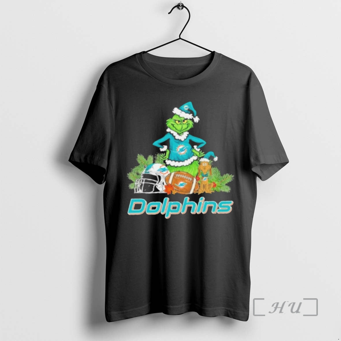 Officials 2025 Santa Grinch X Dog Ball Merry Christmas Dolphins Logo Premium T Shirts Sweater Hoodie, Sweatshirt