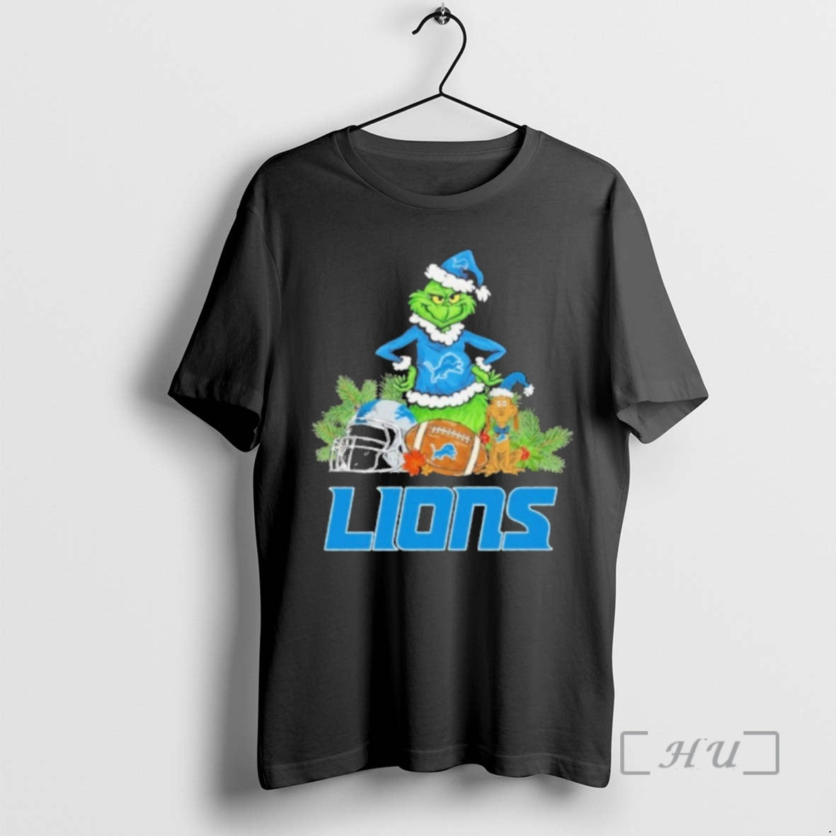 Officials 2025 Santa Grinch X Dog Ball Merry Christmas Lions Logo Premium T Shirts Sweater Hoodie, Sweatshirt | PureTeeCo.com