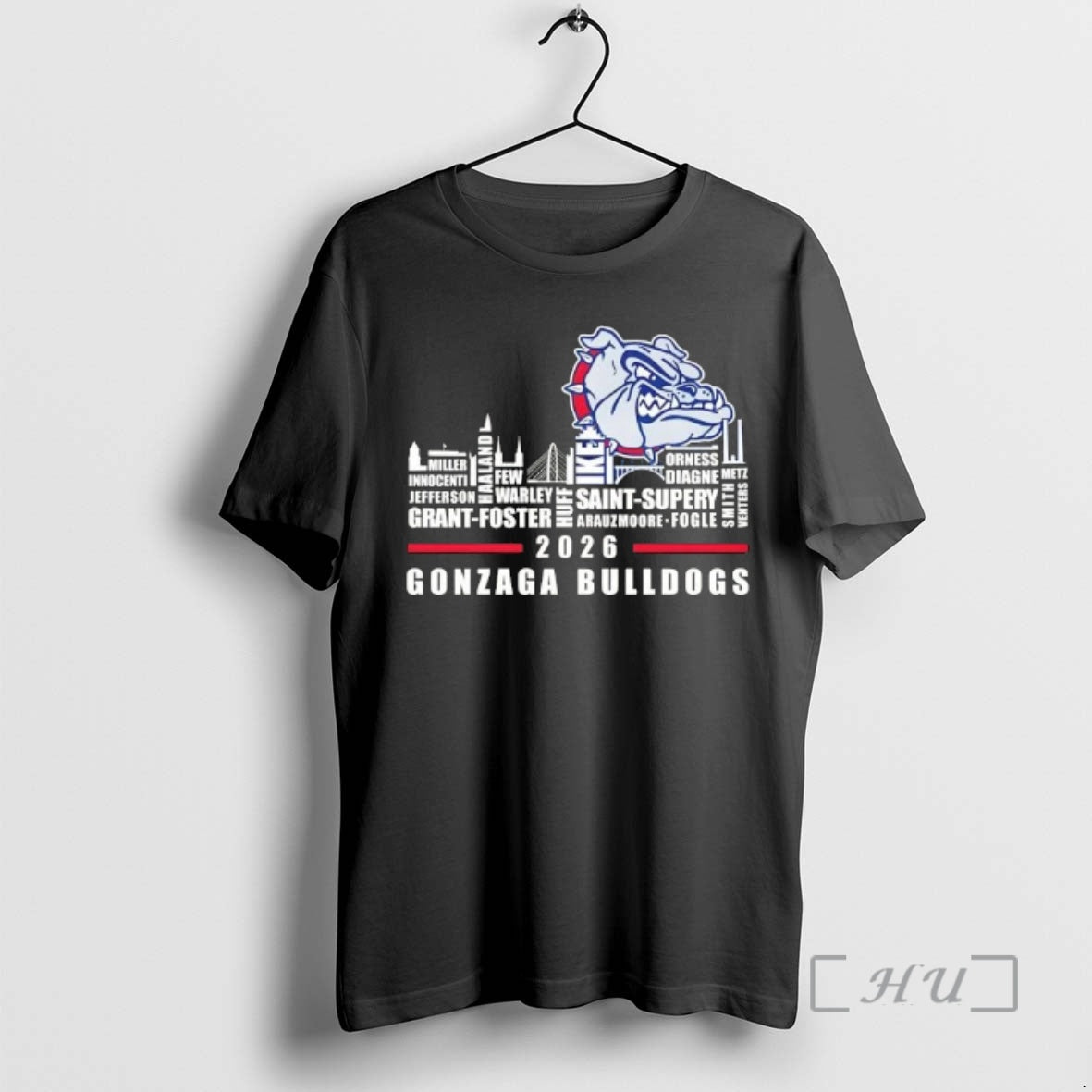 Officials 2026 Gonzaga Bulldogs All Names City Skyline T-Shirts, Hoodie, Sweatshirt | PureTeeCo.com