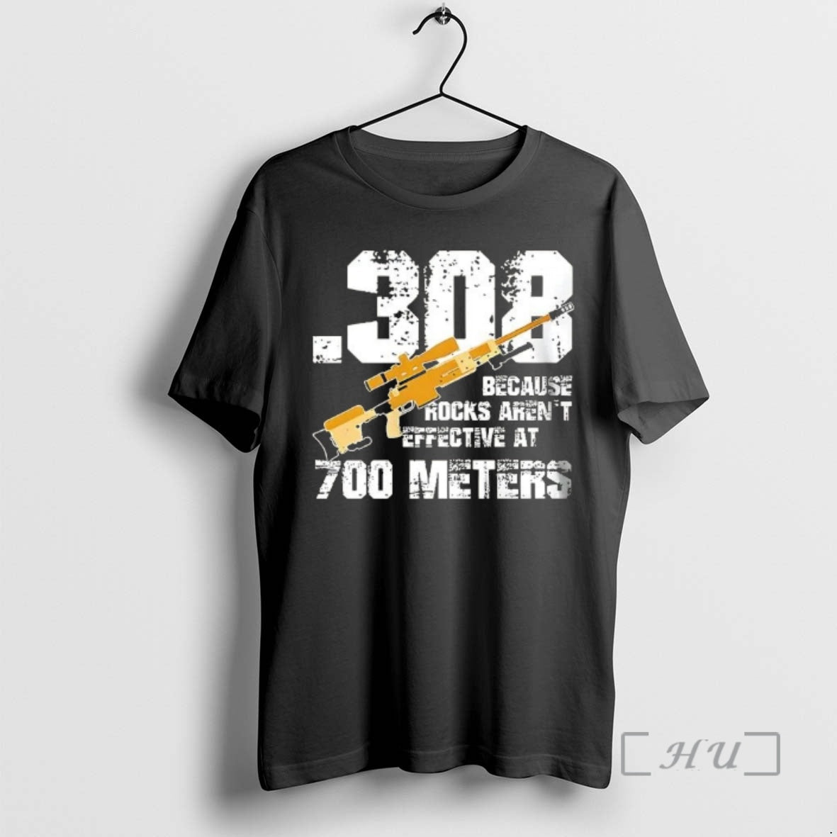 Officials 308 Because Rocks Arent Effective At 700 Meters Retro T-Shirts, Hoodie, Sweatshirt | PureTeeCo.com