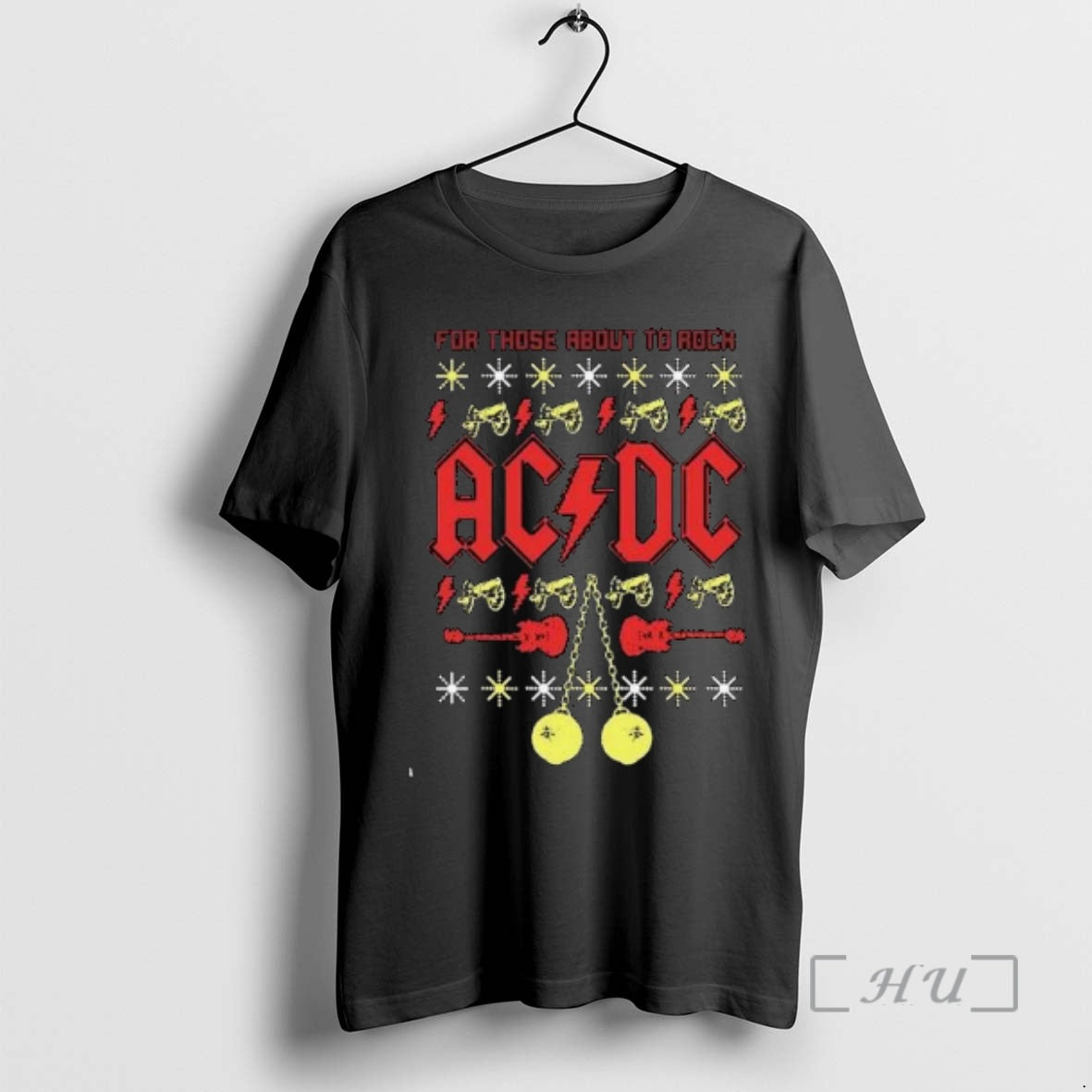 Officials Acdc For Those About To Rock Festive 2025 Holiday Circle Black Premium T Shirts