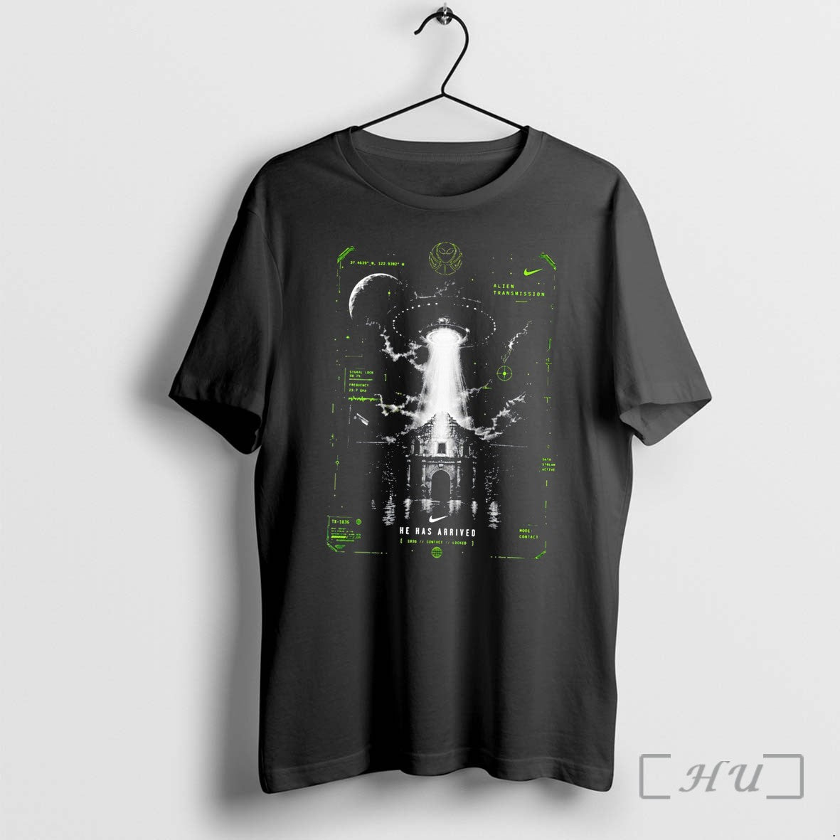 Officials Alien Transmission He Has Arrived Ufo Vintage Tee