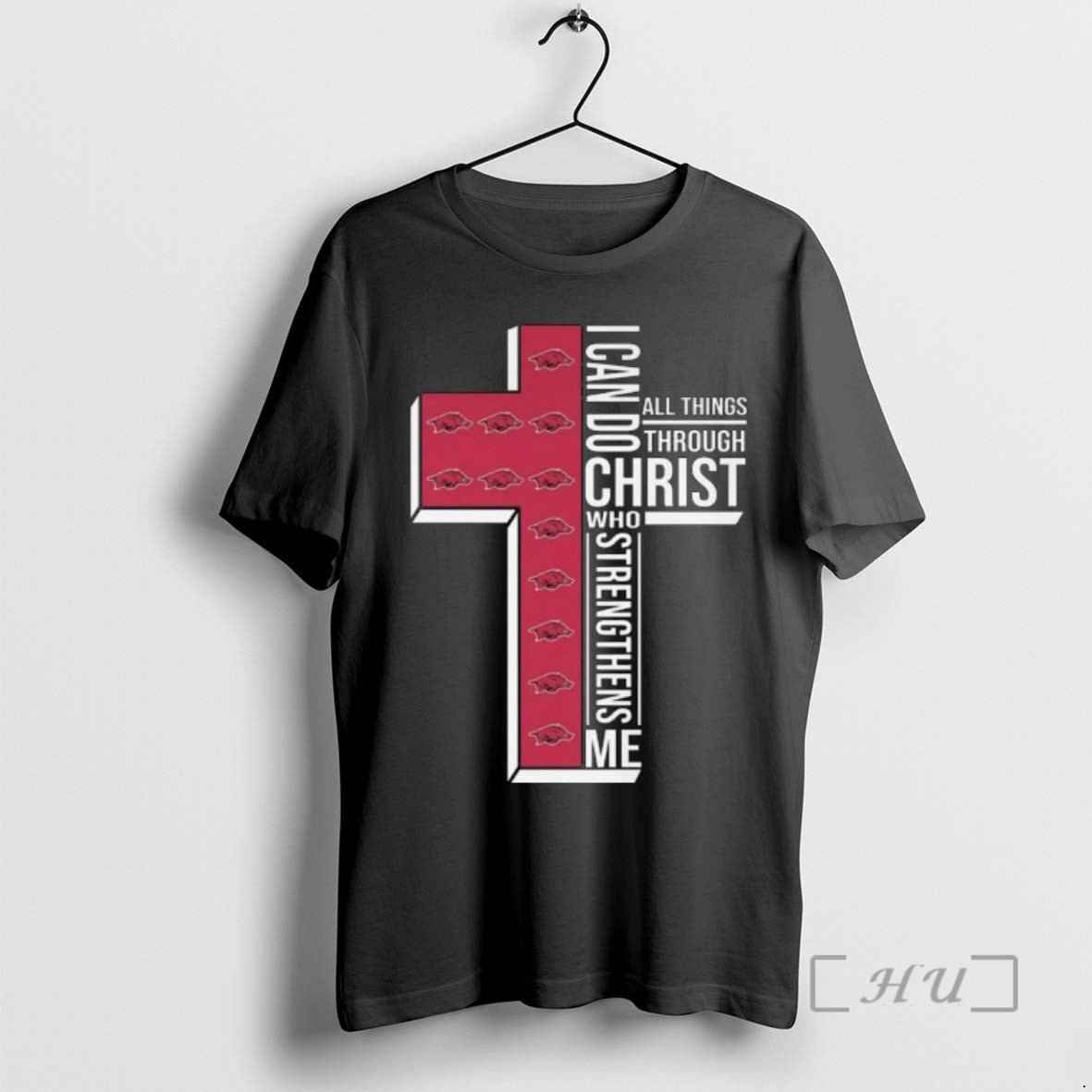 Officials Arkansas Razorbacks I Can Do All Things Through Christ Who Strengthens Me Cross Premium T-Shirts, Hoodie,...