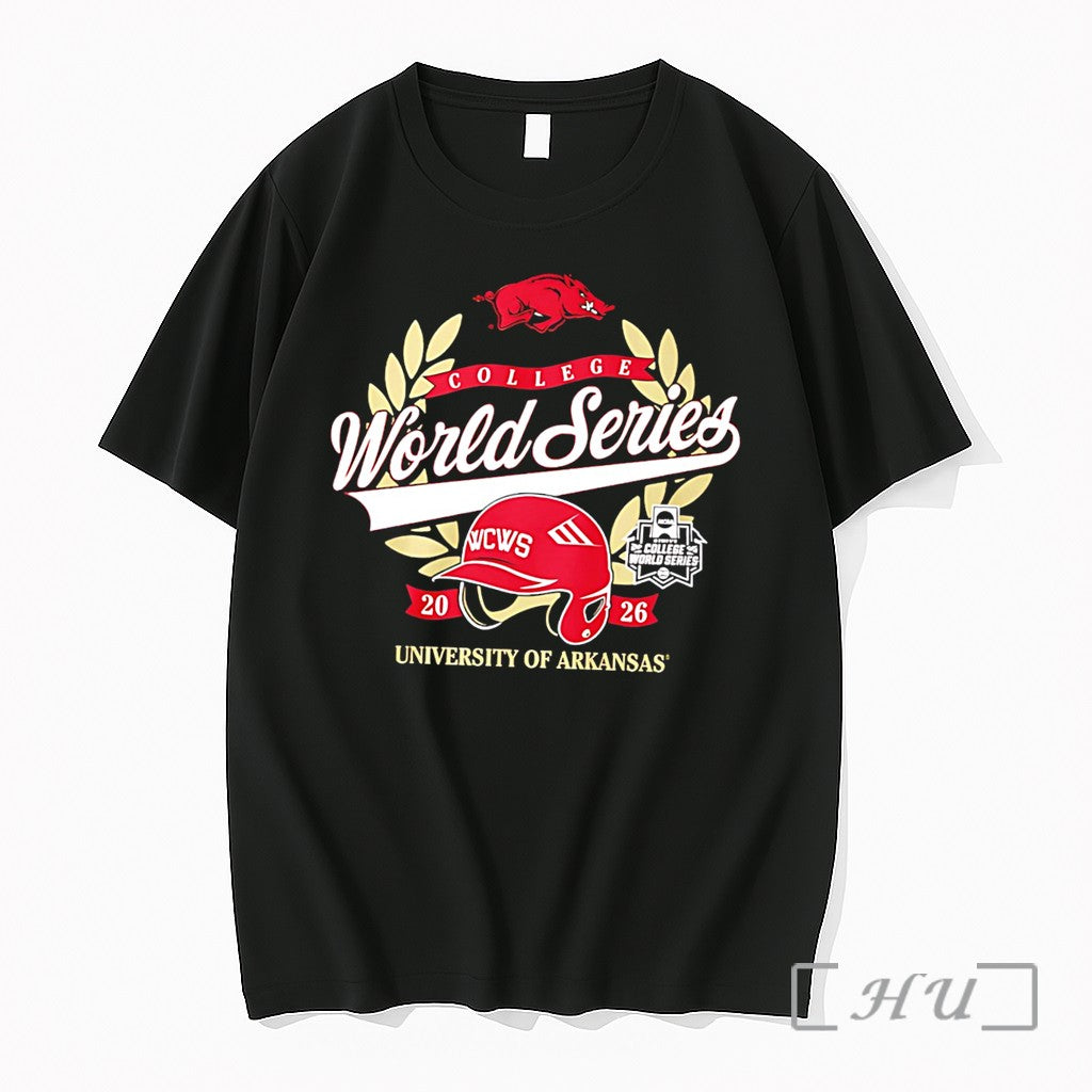 Officials Arkansas Razorbacks Softball 2026 College World Series Helmet Tee