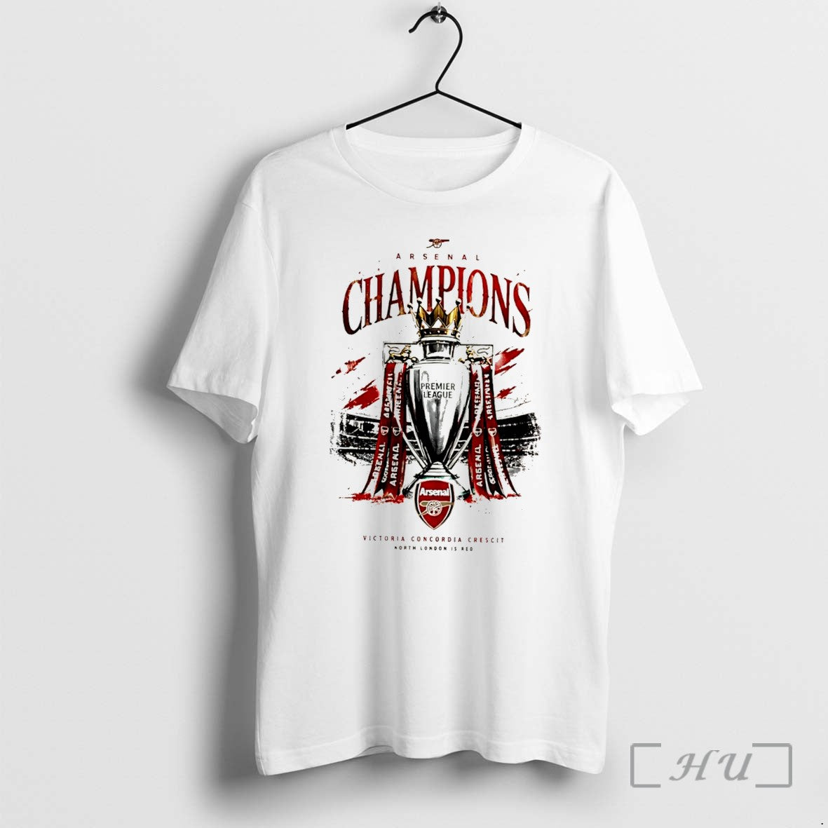 Officials Arsenal 2026 Premier League Champions North London Is Red Trophy Tee Premium T Shirts