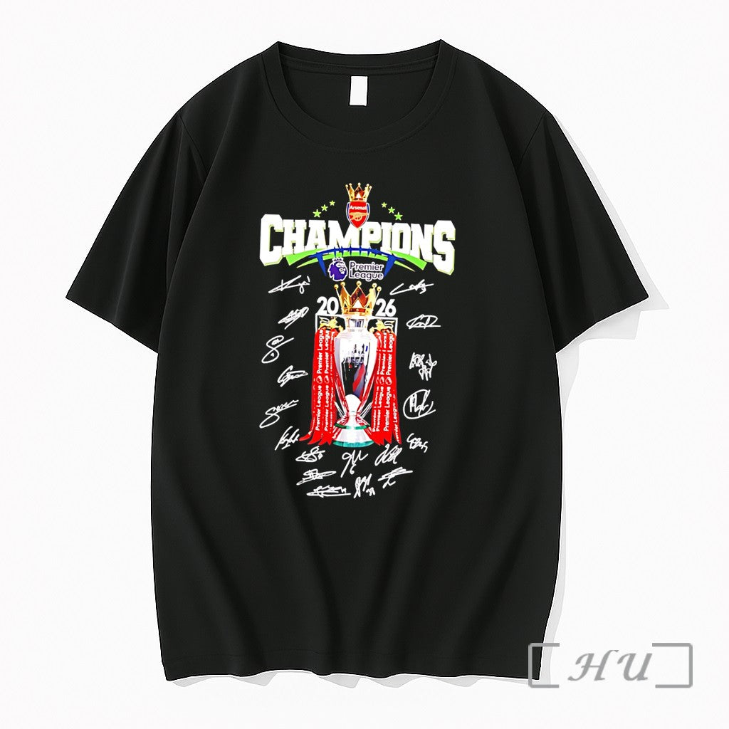Officials Arsenal Fc Champions Premier League 2026 Trophy With Signature Tee Premium T Shirts Sweater