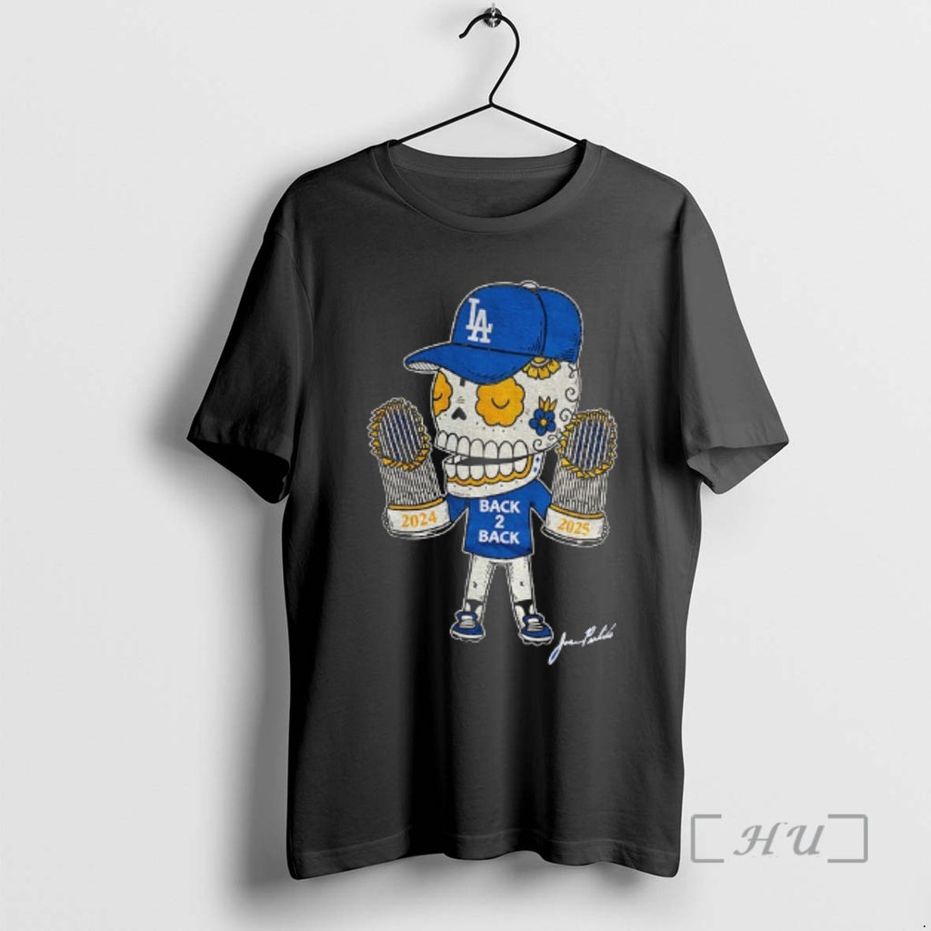 Officials Back 2 Back Calavera Los Angeles Dodgers Mlb Baseball 2024 2025 Premium T Shirts Hoodie, Sweatshirt | PureTeeCo.com