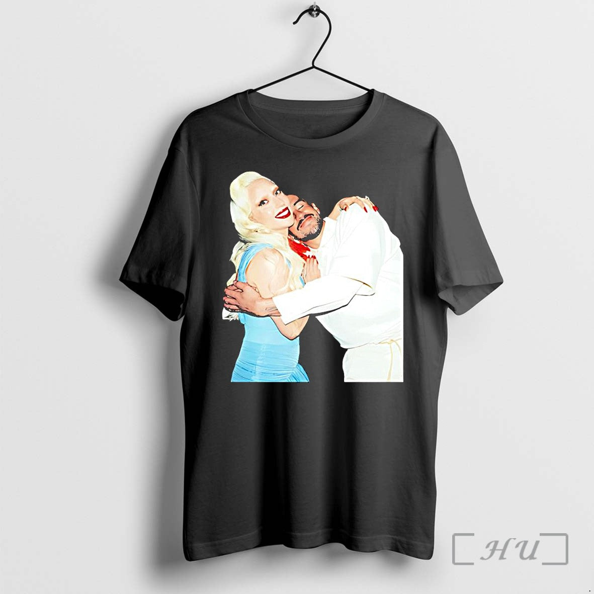Officials Bad Bunny Hugging Lady Gaga Premium T Shirts Sweater Hoodie Jpg
