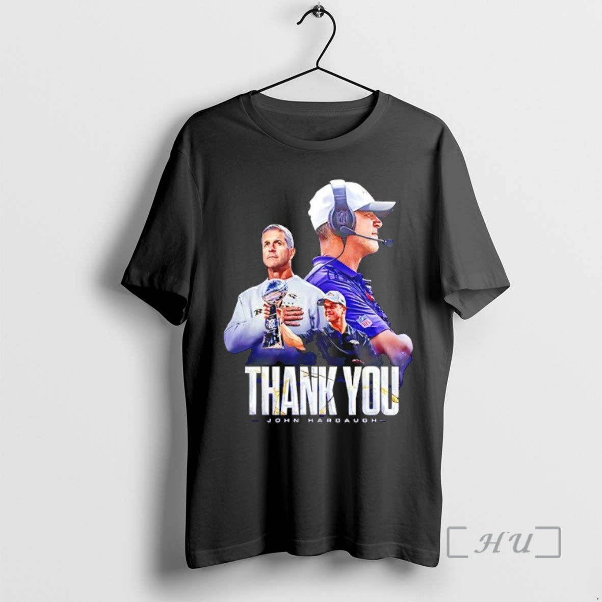Officials Baltimore Ravens Coach Harbaugh Thank You For Everything 2026 T-Shirts, Hoodie, Sweatshirt | PureTeeCo.com