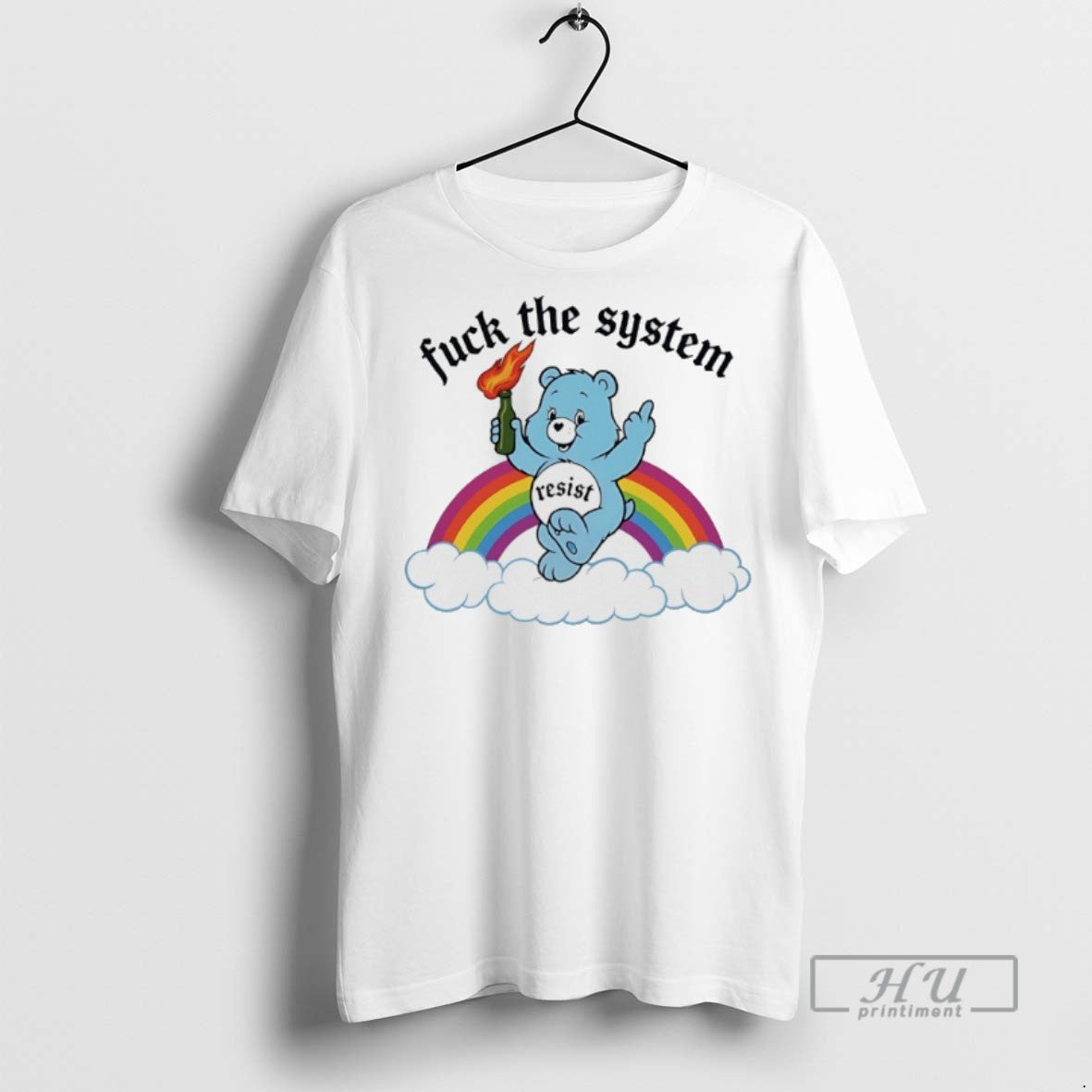 Officials Bear Fuck The System Resist Rainbow T Shirt