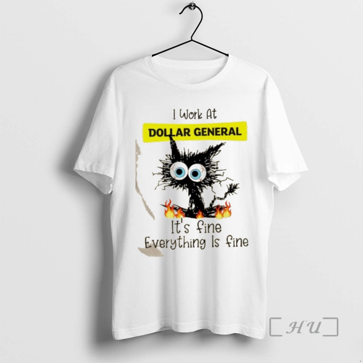 Officials Black Cat I Work At Dollar General Its Fine Everything Is Fine Premium T-Shirts, Hoodie, Sweatshirt | PureTeeCo.com