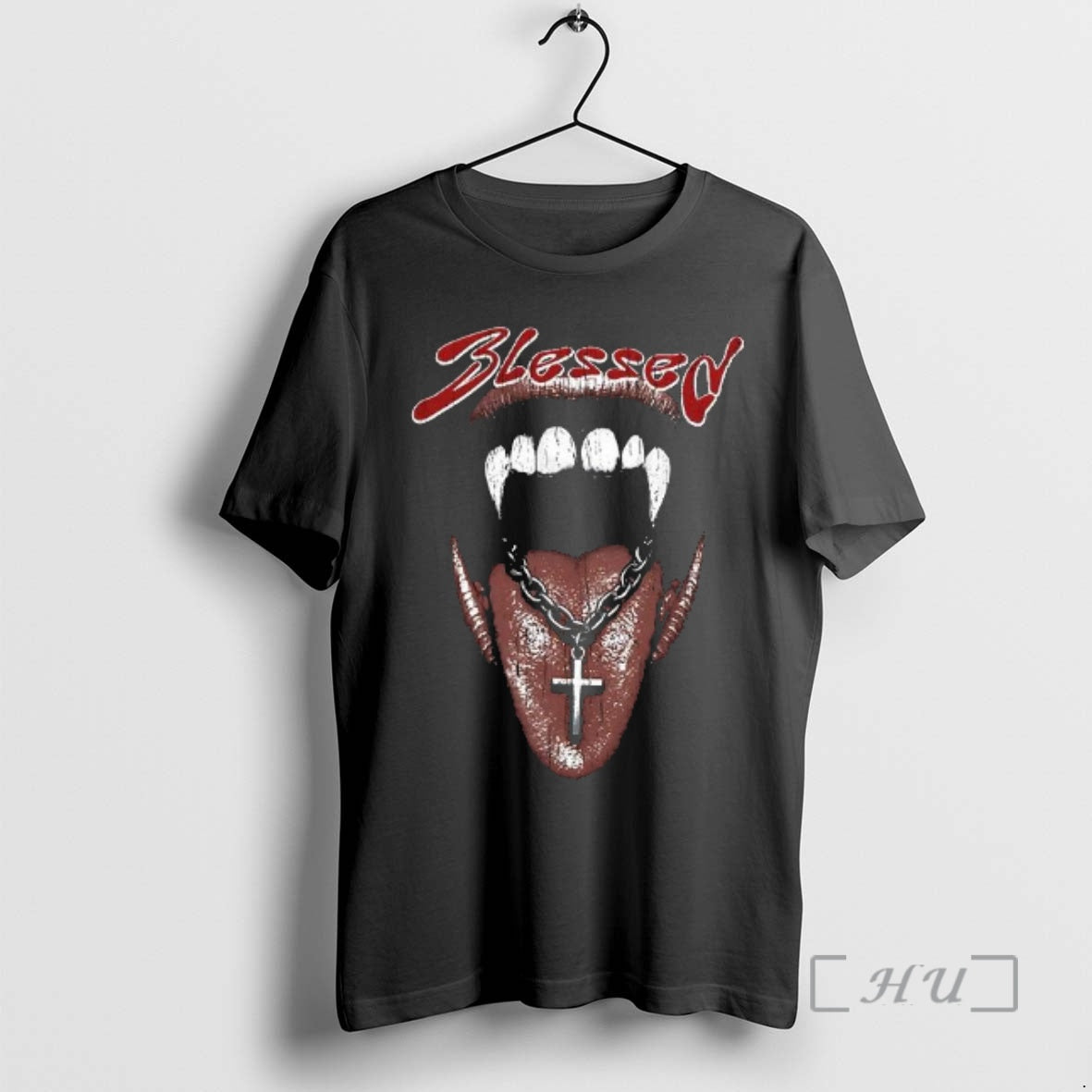 Officials Blessed Vampire Mouth With Cross Gothic Dark Art Woman T-Shirts, Hoodie, Sweatshirt | PureTeeCo.com
